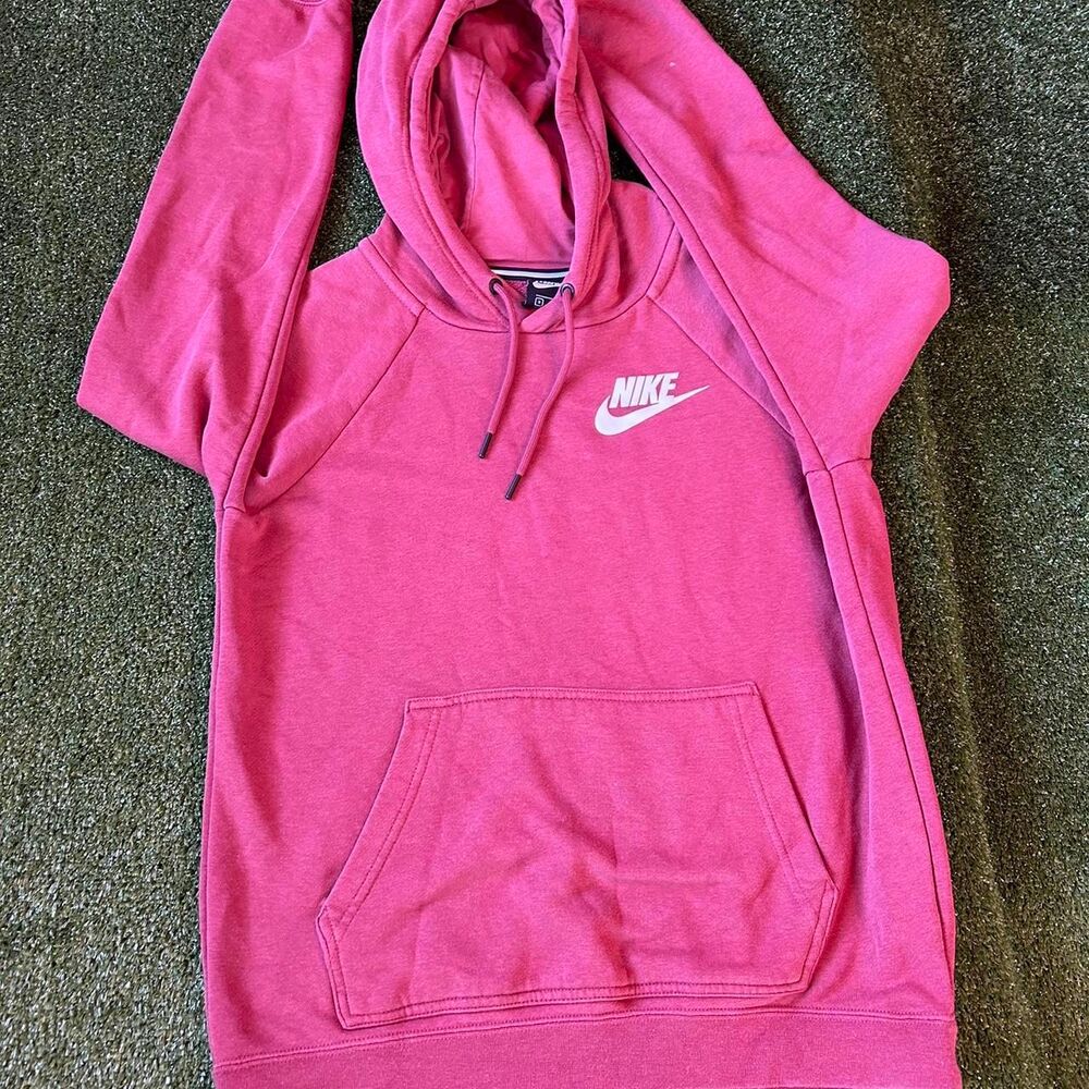 Nike Women's Pink and Red Hoodie